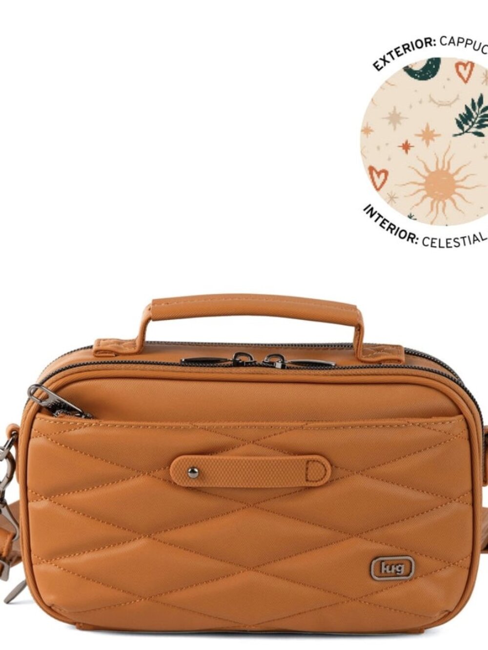 LUG - Legacy Collection Roundabout Satin Luxe VL Crossbody Bag in Cappuccino